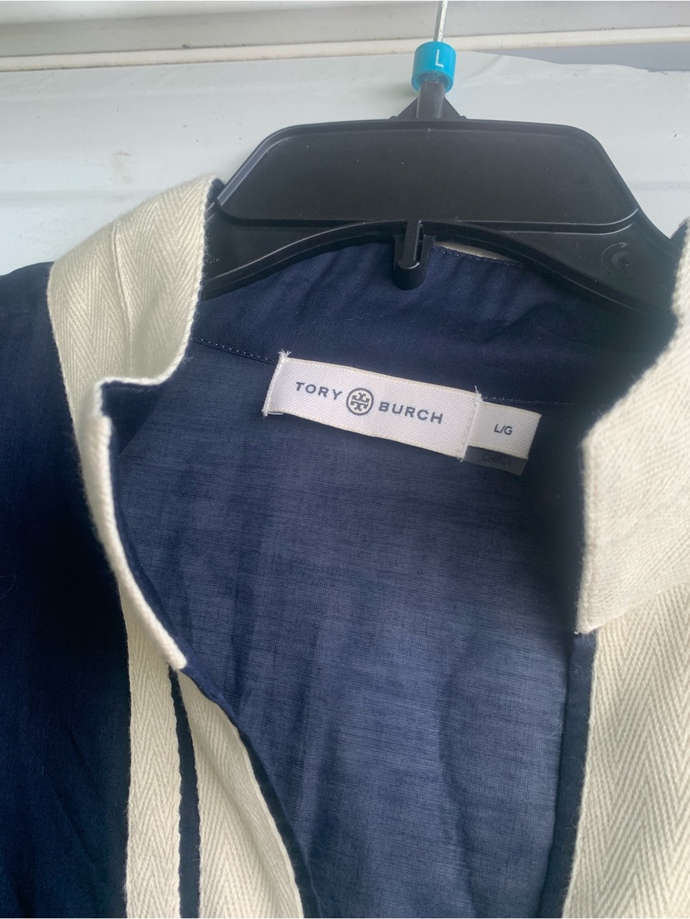 Tory Burch Navy Jacket with Cream Trim